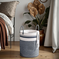 Panier de rangement en coton moderne et écologique multi-usages pour l'organisation du placard, empilable avec poignées, pour le linge sale et les fournitures pour animaux de compagnie