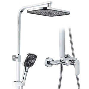 Sistema <span class=keywords><strong>Doccia</strong></span> Moderno Minimalista in Rame Cromato con Tubo Quadrato, <span class=keywords><strong>Doccia</strong></span> a Pioggia ad Alta Pressione, Montaggio a Parete, Set Completo per Uso Domestico - Product Image 1