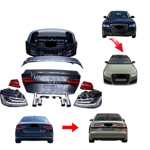 ชุดแต่งคุณภาพสูงสำหรับ Audi A8 D4 รุ่นปี 11-13 อัพเกรดเป็นรุ่นปี 17 สไตล์ <span class=keywords><strong>W12</strong></span> หรือ S8 กันชนหน้า-หลัง ไฟหน้า ไฟท้าย ฝากระโปรงท้าย - Product Image 4