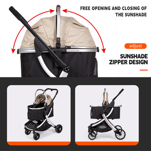 <span class=keywords><strong>Poussette</strong></span> de voyage de <span class=keywords><strong>luxe</strong></span> de bonne qualité pour animaux de compagnie <span class=keywords><strong>poussette</strong></span> extérieure pliable pour chiens et chats - Product Image 3
