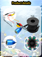 Kamera Pancing Bawah Air EYEWA 7'' HD 720P IP68 Tahan Air untuk Memancing di Es dengan Pencari Ikan dan Baterai Li-ion 10000 mAh Fitur IR untuk Penglihatan dalam Gelap