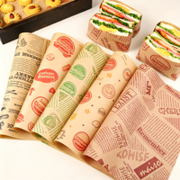 Kertas Hamburger Ramah Lingkungan Biodegradable Food Grade dengan Lapisan PE Satu Sisi, Bahan Daur Ulang, Cetak Logo Sabuk