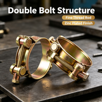 Verrouillage électrique robuste à double pêne hydraulique en acier inoxydable 304 poli miroir, ensemble de colliers de serrage à dégagement rapide métrique OEM