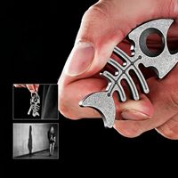 Ouvre-bouteille portable en titane en forme d'arête de poisson, accessoire porte-clés, outil multifonctionnel pour l'extérieur, idéal