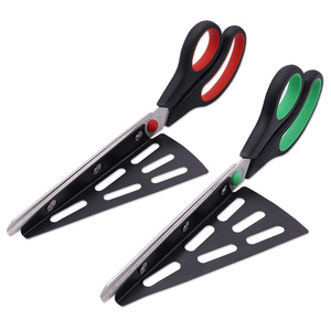 Pizza Cutter Scissors Stainless Steel With Removable Blade Red And Green For Home Use - Product Image 1
