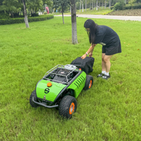 Robot tondeuse à gazon télécommandé sur roues MS500W à moteur 4 temps, grande capacité de ramassage d'herbe, pneus gonflables, vitesse de coupe rapide