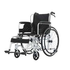 Silla de ruedas manual de aleación de aluminio ligera y plegable con reposabrazos y reposapiés extraíbles para ancianos y discapacitados - Product Image 2