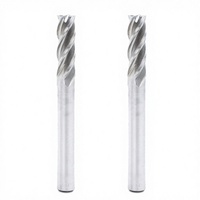 Fraise à queue en carbure 1/4 pouce, 2 dents, brillante, 65HRC, longueur 1 pouce, lot de 2 pour machines de fraisage horizontales et fraisage CNC