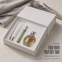 Boîte d'emballage pour flacon de parfum en pulpe moulée sur mesure, écologique, avec insert en pulpe de papier biodégradable pour flacon de parfum