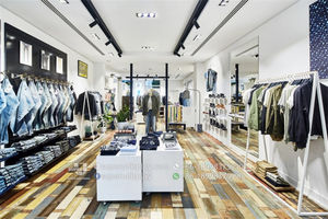 Tienda minorista de Jeans, muebles de exhibición Interior, diseño personalizado gratuito, buena calidad, accesorios de madera, decoración para tela de Jeans - Product Image 5