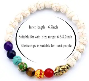 Cristallo naturale guarigione Yoga Chakra Lava perle di preghiera fatto a mano tibetano Mantra oro Silicone oro buddista braccialetto 2024 donne