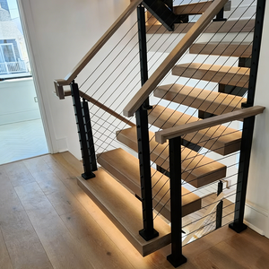 Système de garde-corps <span class=keywords><strong>en</strong></span> câble noir <span class=keywords><strong>en</strong></span> aluminium/acier inoxydable, <span class=keywords><strong>kit</strong></span> de balustrade <span class=keywords><strong>en</strong></span> câble métallique avec poteaux, quincaillerie extérieure pour escaliers, terrasses et balcons - Product Image 3