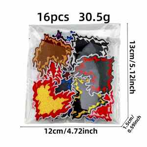 Patchs thermocollants brodés multicolores créatifs en forme de flamme et de cœur pour vêtements et sacs décoratifs - Product Image 5