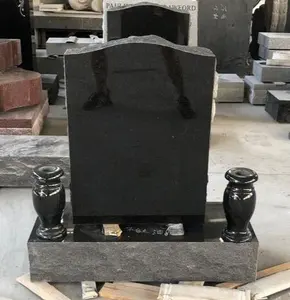 थोक अनुकूलित डिज़ाइन ग्रेवस्टोन काला ग्रेनाइट टॉम्बस्टोन और स्मारक क़ब्र का पत्थर