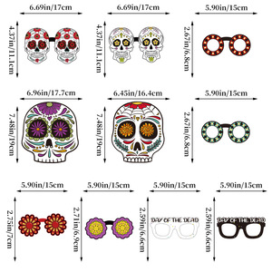 2026 Artículos de Papel para Fiestas <span class=keywords><strong>del</strong></span> Día de Muertos y <span class=keywords><strong>Carnaval</strong></span> Mexicano Transfronterizo: Gafas y Letreros de Mano. Venta al por Mayor Disponible. - Product Image 2