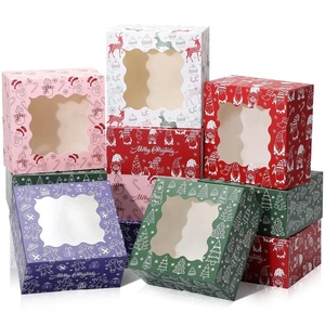 Scatole Personalizzate in Carta per Cioccolatini, Dolci e <span class=keywords><strong>Torte</strong></span>, Confezioni Regalo Pieghevoli in Cartone Kraft con Finestra - Product Image 1