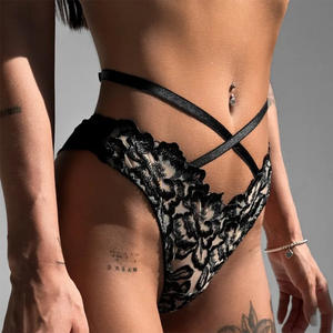 <b>Bikini</b> <b>Set</b> Intertwined Suspenders See Through Mesh Embroidery Breast Exposure Sexy Women's Lingerie 2 Piece <b>Set</b> - Product Image 4