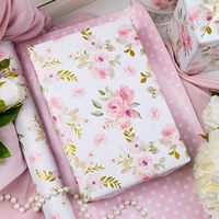 Kertas Kado Bunga Pink 47.23 Sq Ft Kertas Pembungkus Hadiah Bolak-Balik Untuk Ulang Tahun Hari Valentine Hari Ibu Wisuda Kerajinan Tangan