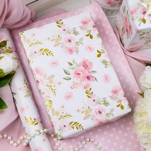 Pink Floral Wrapping <b>Paper</b> 47.23 Sq Ft Reversible Gift Wrap For Birthday Valentine Mothers Day Graduation Craft - Product Image 2