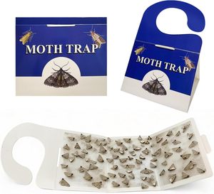 Piège à phéromones non toxiques avec crochet pour armoire, plaque collante anti-insectes pour mites du vêtement et mites de <span class=keywords><strong>la</strong></span> cuisine - Product Image 1