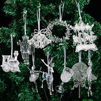 Pendentif transparent de Noël, décoration d'arbre de Noël, pendentif ange, pendentif cloche en acrylique, pendentif d'ambiance pour arbre