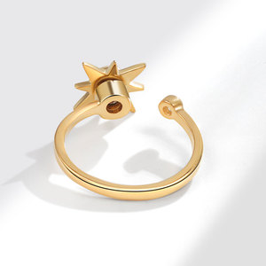 Daidan Cat Eye Stone Anxiety <strong>Ring</strong> Spinner 925 Sterling Silver Adjustable Cz Star <strong>Spin</strong> <strong>Ring</strong> - Product Image 2