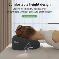 Oreiller cervical ergonomique en mousse à mémoire de forme haute densité, fonctionnel, antibactérien, anti-acariens, creux, pour avion, bureau, étudiant