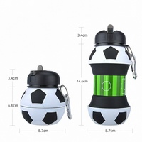 Ballons de football et de billard écologiques, bouteilles d'eau pour enfants, sans BPA, légères, réutilisables, 550 ml