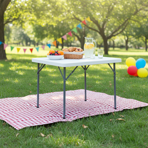 Venta Directa de Fábrica, Mesas de Picnic Comerciales de <span class=keywords><strong>Metal</strong></span> y Plástico, Mesa de Reuniones Cuadrada Industrial, Patas de Mesa Plegables de <span class=keywords><strong>Metal</strong></span> - Product Image 5