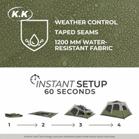 Tente de camping familiale Kawagebo Kamp (KK) avec logo personnalisé, installation facile, pour 3 à 6 personnes, grande tente cabane avec bâche de protection, vente en gros