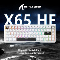 ATTACK SHARK X65 HE 65% Wired Gaming Keyboard with 8000 Hz Polling Rate Magnetic Switch PBT Keycaps Rapid Trigger Keyboard