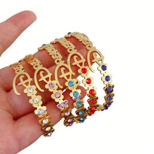 YBcustom Pulsera de piedra natal personalizada para niños Brazaletes de nombre de flor personalizados - Product Image 1