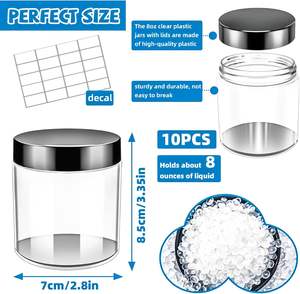 Pot en plastique PET biodégradable de haute qualité, grande capacité, 50 ml, 60 ml, 80 ml, 100 ml, 200 ml, 250 ml, 500 ml, avec couvercle en aluminium - Product Image 2