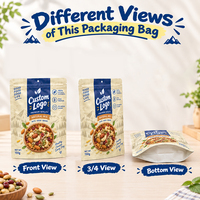 Sachet Doypack Personnalisé Grande Capacité avec Trou de Suspension, Fermeture Zip Refermable et Encoche à Déchirure Facile pour l'Emballage de Noix et de Snacks