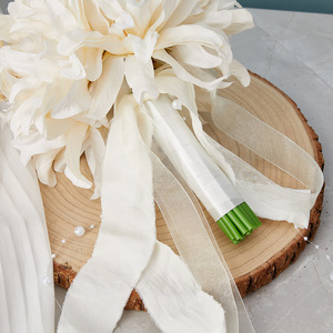 Fleur artificielle blanche pour la décoration de mariage, bouquet de mariée, rose, Saint-Valentin, fête des mères, fleurs artificielles en rose - Product Image 4