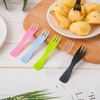 Aanpasbare Wegwerp Doorzichtige Plastic Fruit Dessertvorken Lepel Hartvormig Bestek Voor Party Camping Ps Plastic Cakemes