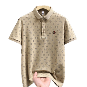 เสื้อโปโลผู้ชายแขนสั้นผ้าถักโพลีเอสเตอร์ระบายอากาศพิมพ์ลายเทรนด์ฤดูร้อนแบบเรียบง่าย  รองรับการปรับแต่งได้ตั้งแต่ชิ้นเดียว - Product Image 1