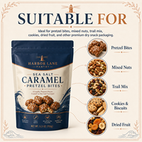 Sacs d'emballage Doypack à fermeture éclair refermable, imprimés sur mesure, mats, de qualité alimentaire, à prix d'usine, pour bretzels, bonbons et snacks, pochettes verticales