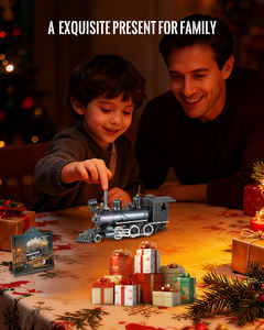 Aimant de réfrigérateur locomotive à vapeur <span class=keywords><strong>Piececool</strong></span> MG, puzzle en métal 3D, kit de modèle en acier inoxydable à monter soi-même, cadeau de collection pour adultes et adolescents - Product Image 6