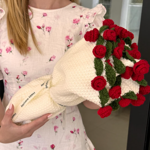 Rosenstrauß Decke Gehäkelt Weich Handgemacht Geschenk für Oma für Sie Blumenstrauß Decke Muttertagsgeschenk Couchüberwurf Heimdeko - Product Image 2