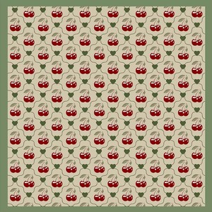 70x70cm Cherry Print Polyester <b>Square</b> <b>Scarf</b> Cute Fruit Pattern Neck <b>Scarves</b> for Women Spring Summer Autumn - Product Image 2