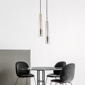 Modern Minimalist Single Head Glass Pendant <b>Light</b> Led E26 Gold Cone Lamp For <b>Dining</b> Room Bedroom Study Bar Counter - Product Image 2
