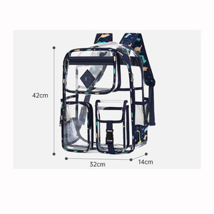 Custom High Quality Transparent <b>Waterproof</b> Large Capacity <b>School</b> Travel <b>Backpack</b> for Women Men Characters Pattern Fashion Style - Product Image 2