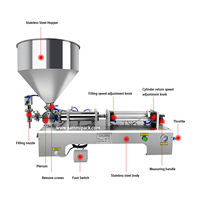 Machine de liquide pneumatique semi-automatique à 2 buses pour cosmétique eau boisson miel crème Piston pâte huile-sac en verre