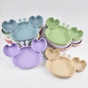 Plato Dividido con Forma de Cangrejo y Logotipo Personalizado para la Alimentación del Bebé, Libre de BPA, Apto para Alimentos, Diseño de Dibujos Animados, Vajilla Infantil - Product Image 1
