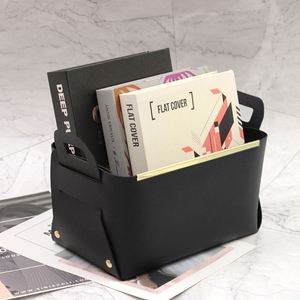 Fast 3-Day Shipping Gold Metal Trim Pu Leather <b>Basket</b> <b>Foldable</b> Storage Bins Home Organization for Laundry Use - Product Image 6