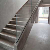 Rampe d'escalier moderne en aluminium pour intérieur, 6+6 8+8 10+10, avec verre feuilleté sans cadre, pour balcon extérieur, usage commercial et centres commerciaux