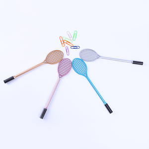 Bolígrafos neutros de diseño de raqueta de Bádminton de plástico de moda creativa, bolígrafo de tinta de Gel negro con forma de raqueta de tenis de 0,5mm para promoción - Product Image 4