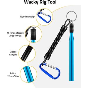 Cvlife Wacky <b>Worm</b> Kit 48Pcs 5.5 Inch Lures With 100 O Rings 30 Hooks Tackle Box For Bass Fishing Freshwater Lure Fishing - Product Image 5