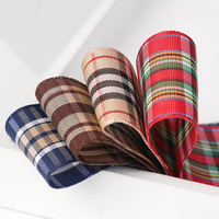 Ruban en polyester à carreaux style universitaire pour accessoires de coiffure et vêtements DIY, nœuds, chaussures, chapeaux, textiles de maison, boîtes cadeaux - Chine